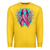 Lemon cancer ribbon with angel wings Premium Sweatshirt - NancyCooperArtShop