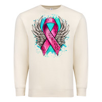 Sandshell cancer ribbon with angel wings Premium Sweatshirt - NancyCooperArtShop