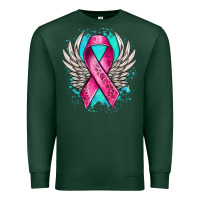 Sports Green cancer ribbon with angel wings Premium Sweatshirt - NancyCooperArtShop