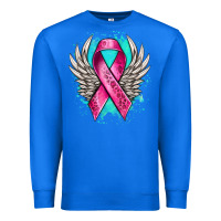 True Royal cancer ribbon with angel wings Premium Sweatshirt - NancyCooperArtShop