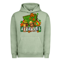 Pigment Oil Green St. Patrick's Arkansas Urban Hoodie - OliviaCreatesArt