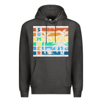 Charcoal Heather retro summer Premium Hoodie - TumblerDesignByShophia