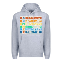 Heather Grey retro summer Premium Hoodie - TumblerDesignByShophia