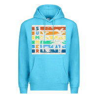 Ocean Blue retro summer Premium Hoodie - TumblerDesignByShophia