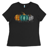 Black happy fall y'all pumkins Ladies Tee - RanaPortraitStore
