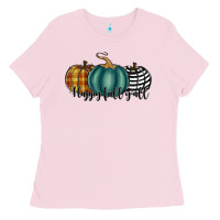 Bubblegum Pink happy fall y'all pumkins Ladies Tee - RanaPortraitStore