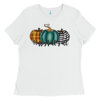 White happy fall y'all pumkins Ladies Tee - RanaPortraitStore