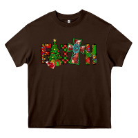 Chocolate Brown christmas faith with cross Heavy Core Tee - CowhideDigitalArt