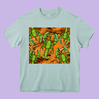 Lobster Tumbler Heavy Core Tee Designed By Barkaloodesign