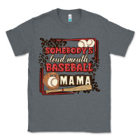 Charcoal Heather somebody's loud mouth baseball mama Classic Tee - MaliasSmallBusiness