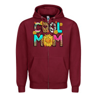 Burgundy cool mom Zipper Hoodie - LillyAllenDesigns