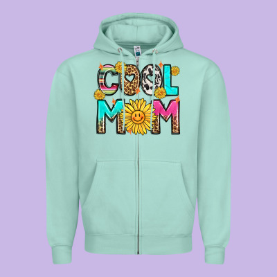 Cool Mom Zipper Hoodie Designed By Lillyallendesigns