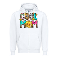 White cool mom Zipper Hoodie - LillyAllenDesigns