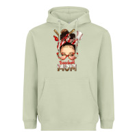 Matcha Baseball Mom Messy Bun Heavyweight Hoodie - texasbilliewilder