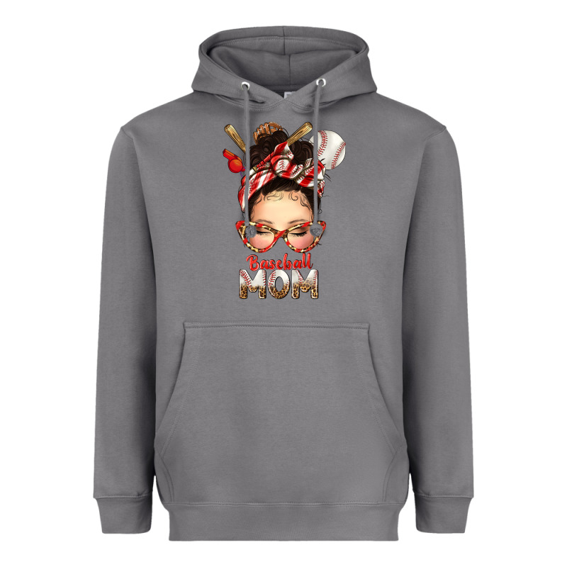 Baseball Mom Messy Bun Heavyweight Hoodie by texasbilliewilder | Teevron