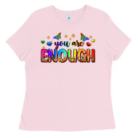 Bubblegum Pink you are enough Ladies Tee - Zillion Design Studio