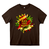 Chocolate Brown black lives matter sunflower Heavy Core Tee - HRA Design Shop