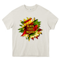 Cream black lives matter sunflower Heavy Core Tee - HRA Design Shop