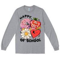 Heather Grey happy 100 days of school Long Sleeve Tee - MaliasSmallBusiness