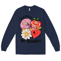 Navy happy 100 days of school Long Sleeve Tee - MaliasSmallBusiness