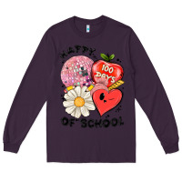 Plum happy 100 days of school Long Sleeve Tee - MaliasSmallBusiness