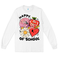 White happy 100 days of school Long Sleeve Tee - MaliasSmallBusiness