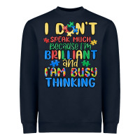 Navy dont speak much because im brilliant Heavyweight Sweatshirt - MaliasSmallBusiness