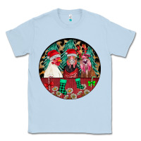 Dusty Blue Chickens Classic Tee - CowhideDigitalArt