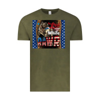 Vintage Olive Red White Rawr Dinosaur T-Rex Vintage Tee - LillyAllenDesigns