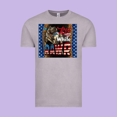 Red White Rawr Dinosaur T-rex Vintage Tee Designed By Lillyallendesigns