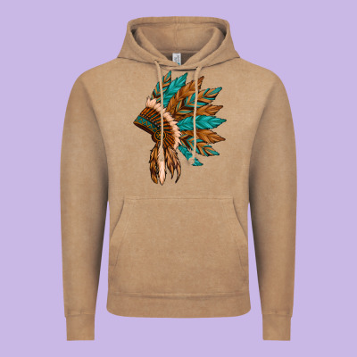 Native American Indian Headdress Vintage Hoodie Designed By Artiststas