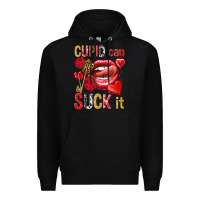 Black Cupid can suck it Valentine'S Day Premium Hoodie - HowdyJamesFarm