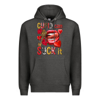 Charcoal Heather Cupid can suck it Valentine'S Day Premium Hoodie - HowdyJamesFarm