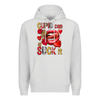 Dove Grey Cupid can suck it Valentine'S Day Premium Hoodie - HowdyJamesFarm