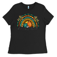 Black happy fall y'all rainbow Ladies Tee - RanaPortraitStore