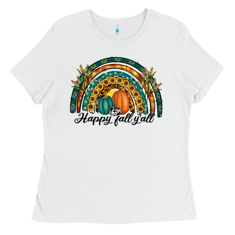 Happy Fall Y'all Rainbow Ladies Tee by RanaPortraitStore | Teevron
