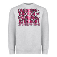 Heather Grey overcome through courage strength  malia Heavyweight Sweatshirt - MaliasSmallBusiness