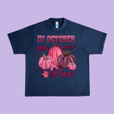 In October We Wear Pink Urban Heavy Tee Designed By Nancycooperartshop