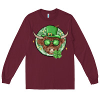 Burgundy st. patrick's day heifer Long Sleeve Tee - MaliasSmallBusiness