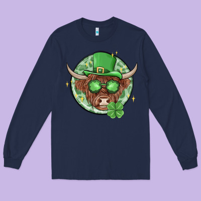 St. Patrick's Day Heifer Long Sleeve Tee Designed By Maliassmallbusiness
