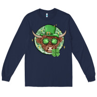 Navy st. patrick's day heifer Long Sleeve Tee - MaliasSmallBusiness