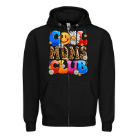 Black cool moms club Zipper Hoodie - LillyAllenDesigns