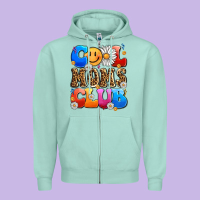 Cool Moms Club Zipper Hoodie Designed By Lillyallendesigns