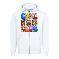 White cool moms club Zipper Hoodie - LillyAllenDesigns