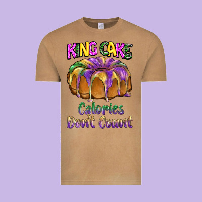 Mardi Gras King Cage Calories Don't Count Vintage Tee Designed By Barkaloodesign