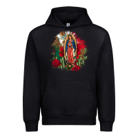 Our Lady Of Guadalupe Mexican Flag Cactus Roses Urban Hoodie | Teevron