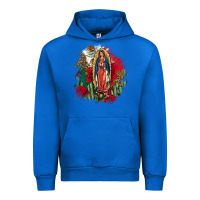 Cobalt Our Lady Of Guadalupe Mexican Flag Cactus Roses Urban Hoodie - FaDigitalArtStudio