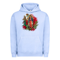 Pigment Grape Ice Our Lady Of Guadalupe Mexican Flag Cactus Roses Urban Hoodie - FaDigitalArtStudio