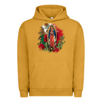 Pigment Peanut Butter Our Lady Of Guadalupe Mexican Flag Cactus Roses Urban Hoodie - FaDigitalArtStudio
