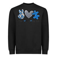 Black peace love autism Heavyweight Sweatshirt - MaliasSmallBusiness